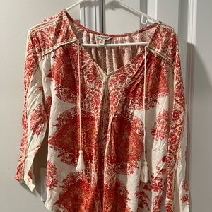 Lucky brand sz M boho shirt